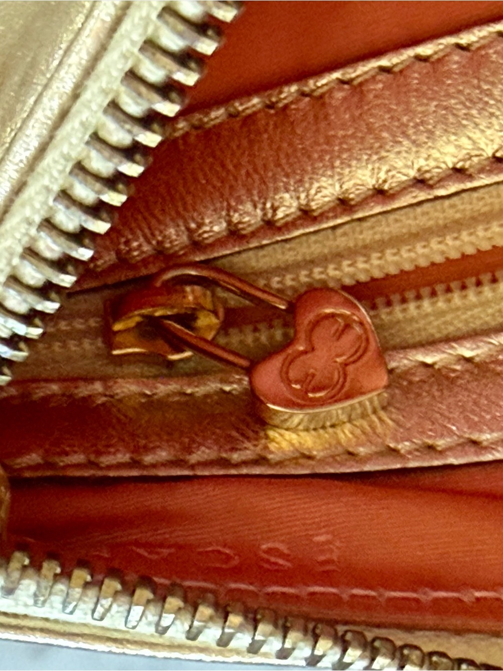 Escada Leather Shoulder Bag, zip, double strap, tassel charm, gold, EUC - Picture 12 of 15